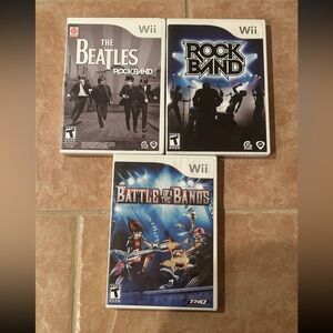 Lot Of Nintendo Wii Video Games - Beatles Rock Band, Battle Of The Bands